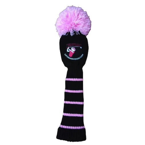 Black And Pink Acrylic Golf Pom Pom Headcover