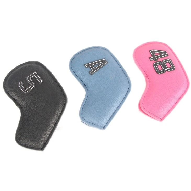 Leather Golf Iron Head Covers Set